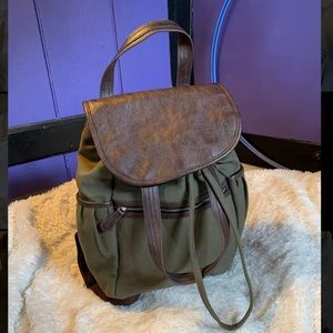 Canvas and Leather Backpack